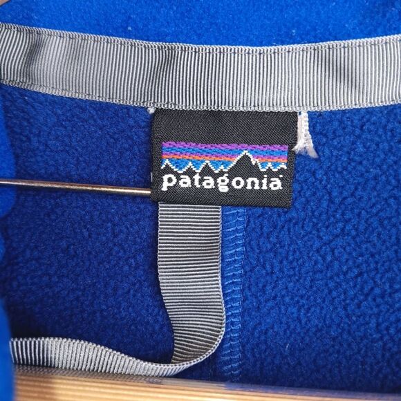 PATAGONIA Blue Fleece Zip Jacket Outdoor Warm Cozy Men's Small or Youth XL/XXL - Picture 7 of 12